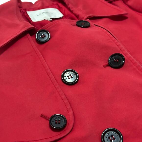 LK BENNETT LONDON Double Breasted Coat Jacket Regal Kate Middleton Pleated Red - Picture 11 of 16